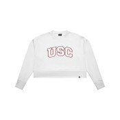 USC Trojans Womens's Hype and Vice White Homecoming Crew Neck Sweater